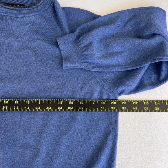 Valda By Toscano Italy Mens Viscose Crewneck Knit Sweater Medium Pullover Blue - Picture 8 of 10
